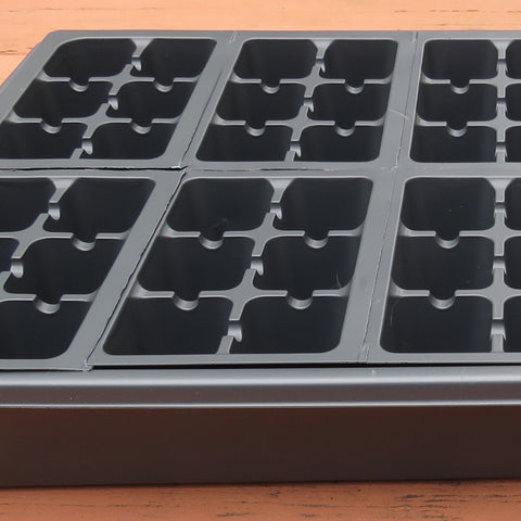 Seed Flats and Seed Starting Insert Cells (Small/Standard 6 Count) 3 Flats and 216 Total Cells