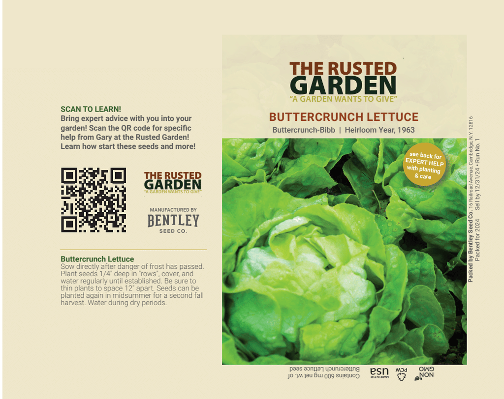 planting buttercrunch lettuce seeds TRG QR Scan and Grow Seed Packs: Lettuce Seeds Buttercrunch (Heirloom) – The Rusted Garden