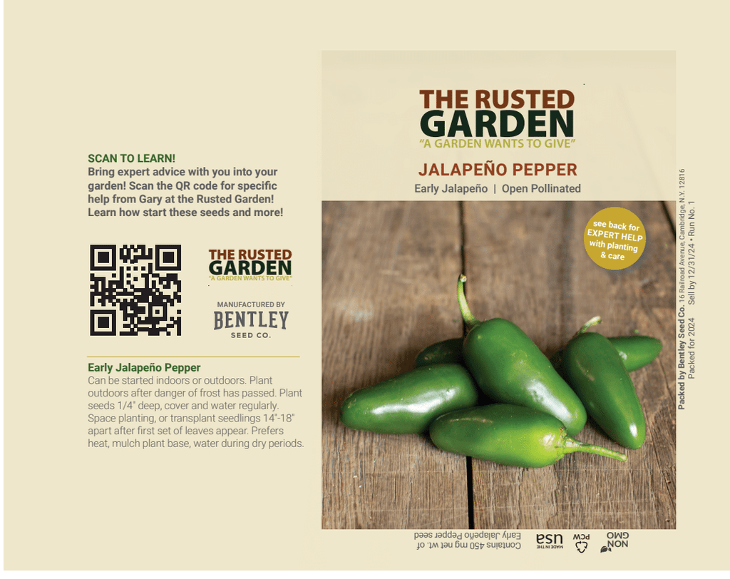 rusted garden seeds TRG QR Scan and Grow Seed Packs: Pepper Seeds Jalapeno Early (Heirloom –  The Rusted Garden