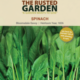 TRG QR Scan and Grow Seed Packs: Spinach Seeds Bloomsdale (Heirloom)