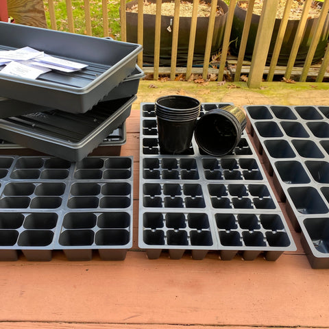 Seed Starting & Transplant Basic Gardening Package (Seeds, Flats, & Cells and TRG Scan and Grow Seed Packs)