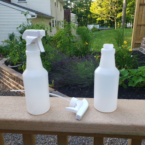 Bottle and Nozzle Three Pack.  (3) Nozzles, (3) Dip Tubes, (3) Standard 24 oz. Bottles
