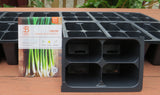 Seed Flats, Seed Starting Inserts and 4 Inch Transplant Pots - 4 Flats, 4 Cell Inserts & 12 Transplant Cups