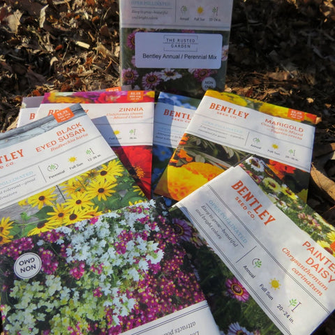 Bentley Flower Seed Mixed Annual and Perennial Collection - 10 Varieties