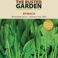 TRG QR Scan and Grow Seed Packs: Spinach Seeds Bloomsdale (Heirloom)