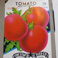 Garden Collectibles: Vintage Seed Package Tomato Improved Porter (No Seeds - Collectible Pack Only)