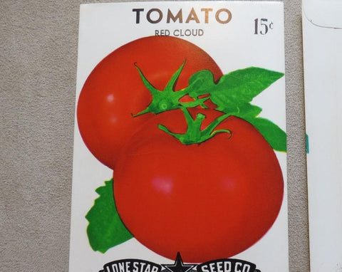 Garden Collectibles: Vintage Seed Package Tomato Red Cloud (No Seeds - Collectible Pack Only)